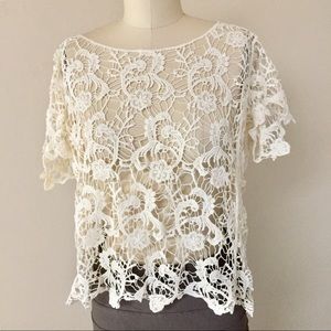 Noelle Crochet Lace Top Size L/XL